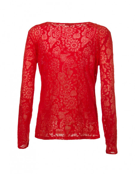 veste chic rouge d'été légère et transparente