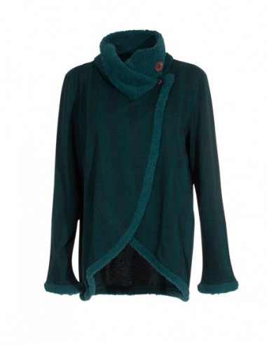 Crossover jacket with heart effect