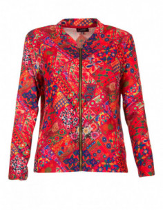 veste décontractée en patchwork tons rouge 2