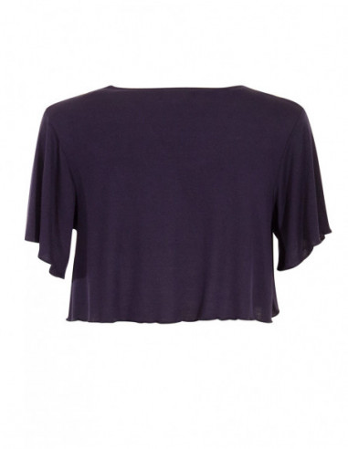 Veste courte crop top à manches courtes type boléro unie bleu marine féminine