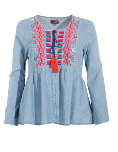 veste style chemise couleur jean