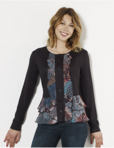 Black vest with bohemian...