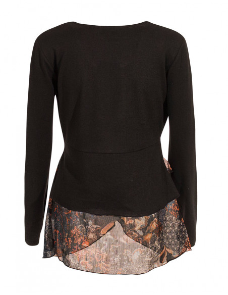 gilet manches longues bohème et dos uni