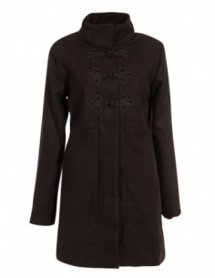 manteau noir chaud fausse fourrure 2