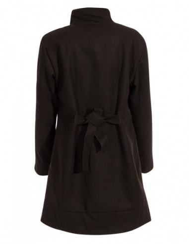 Warm black wool coat for women
