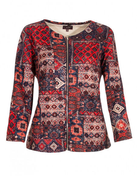 Warm short bohemian jacket