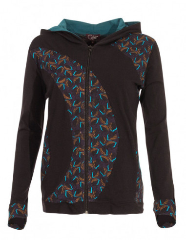 veste élégante bicolore tendance à zip