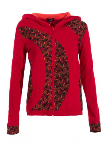 veste bicolore tendance à zip dos uni