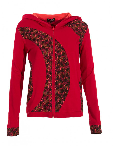 veste bicolore tendance à zip dos uni