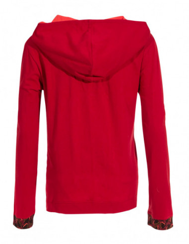 veste rouge tendance à zip dos uni