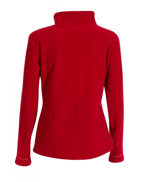 Embroidered fleece women's jacket