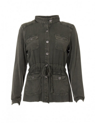 veste kaki tendance stone wash viscose