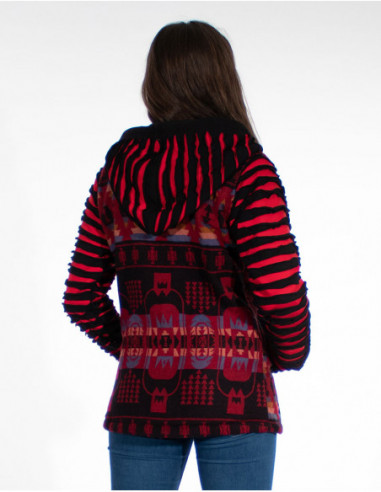 Blouson ethnique à capuche