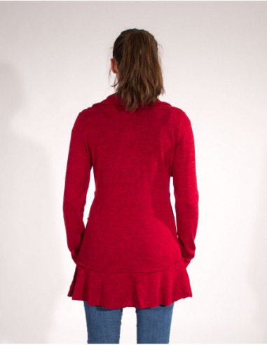 Mid-Length Jacket With Wooden Buttons