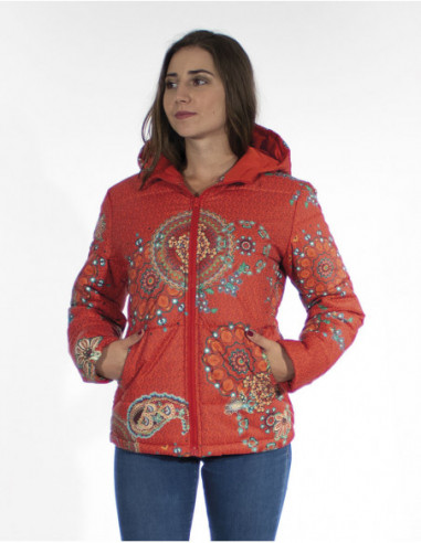 Colorful Ethnic Pattern Down Jacket
