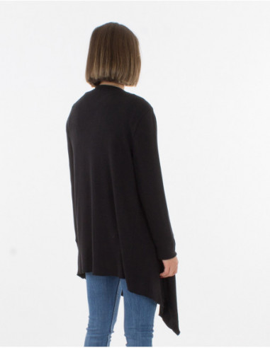 Dos de gilet basique chaud pour l'hiver tissu uni noir