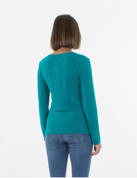 Plain mottled cardigan with buttons