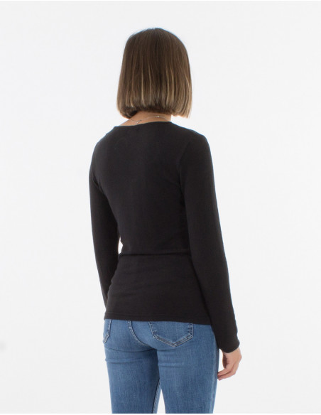 Plain mottled cardigan with buttons