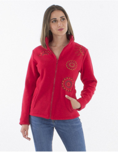 veste toute douce pour l'hiver rouge