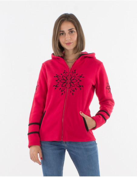 veste polaire ethnique à capuche