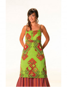 Cotton printed strapless...