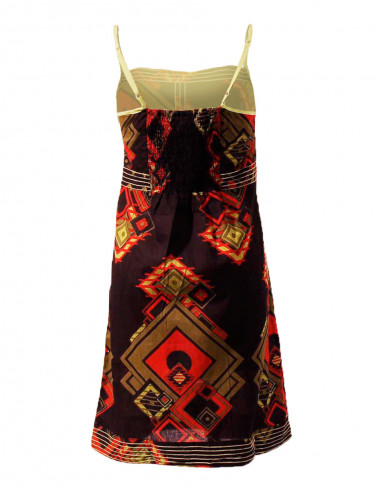 Cotton printed strapless minidress diamo