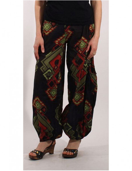 Lady cotton cambric pant printed
