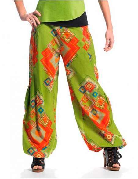 Pantalon Imprimé Losanges Grandes Poches