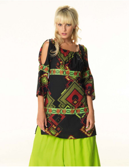Tunique coton manches 3/4