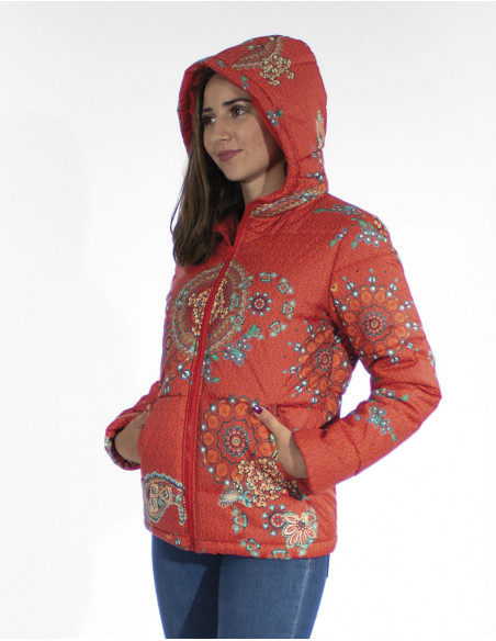 Original colorful patterned down jacket