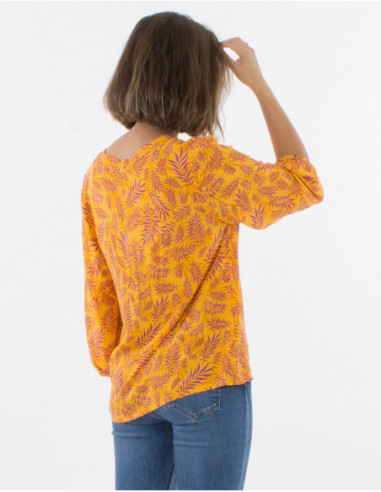 Bohemian fluid blouse balloon sleeves
