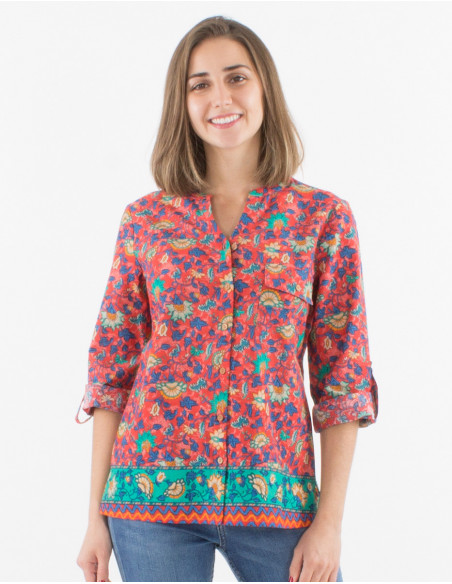 Original floral shirt with 3/4 sleeves