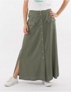 Basic long skirt with linen...