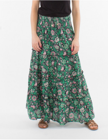 Jupe longue smockée sale
