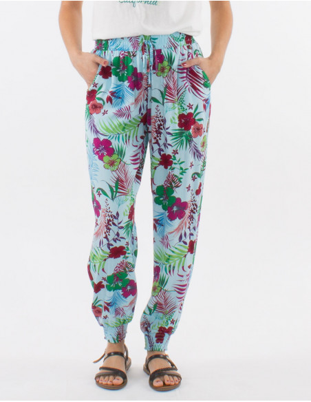 Hawaiian pants with tropical print