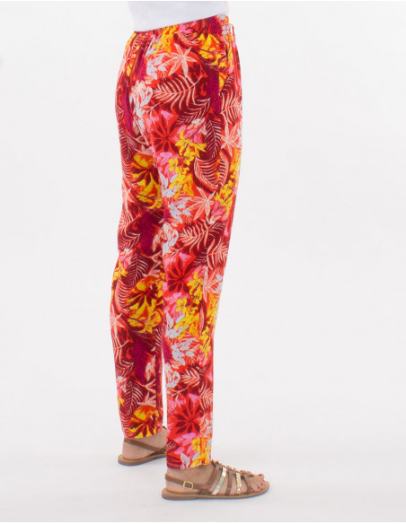Fluid pants with original flower print