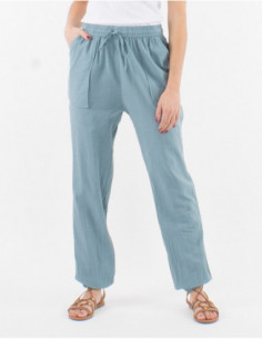 Pantalon leger coton femme hot sale