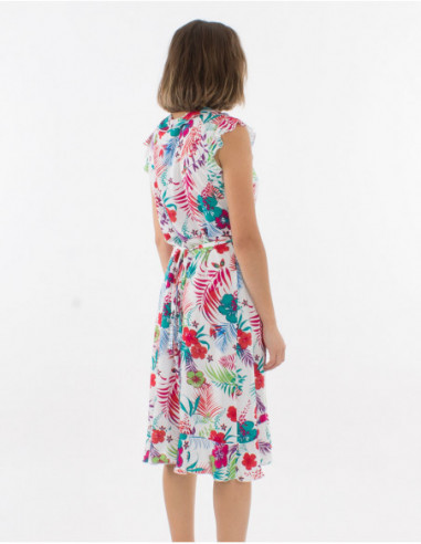 Mid-length Hawaiian wrap dress