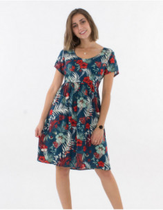 Short Hawaiian skater dress