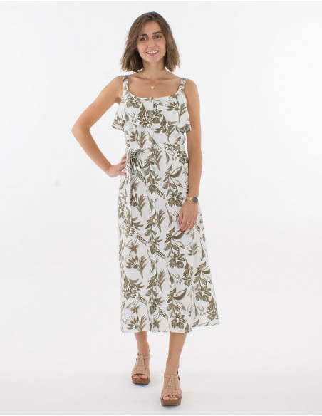 Original natural midi dress with linen