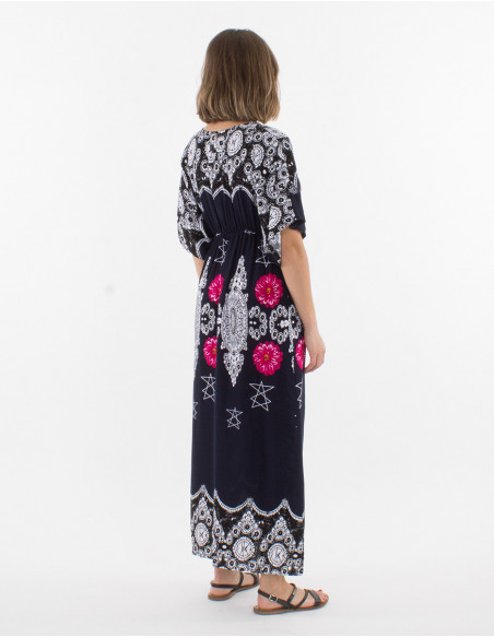 Long dress with ethnic mandala heart