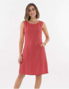 Linen and viscose basic dress