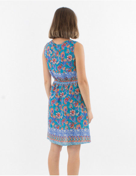 Short boho floral summer dress