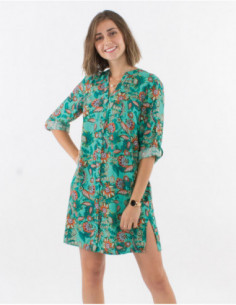 Short floral shirt dress... 2