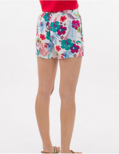 Hawaiian shorts fluid tropical pattern