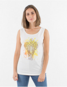 Hippie chic tank top with elephant motif 2
