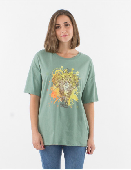 Tshirt cotton printed elephant baba cool