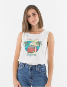Colored sleeveless tank top with California hippie vans pattern 2