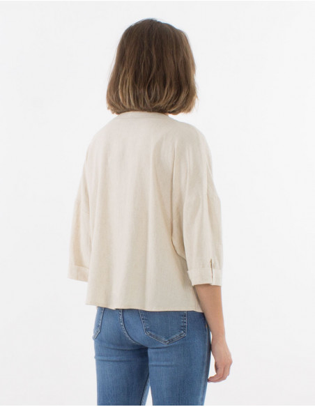 Chic linen button down jacket