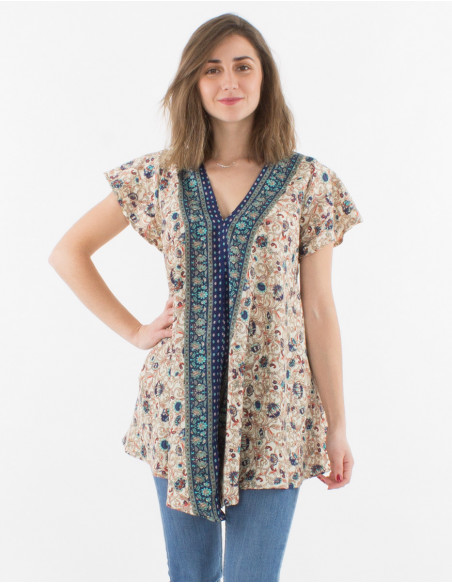 Short sleeve floral tunic